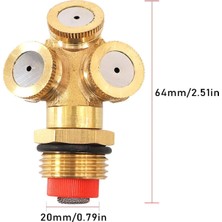 Mucize 3 Delikli Pirinç Püskürtme Başlığı, Pirinç Sprey, Sis Başlığı, Tarım, Bahçe Aletleri, Sulama, Tarım, Çim Spreyi, Çatı Soğutması Için