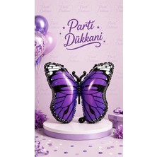 Parti Dükkanı Mor Siyah Kelebek Folyo Balon 28 Inç 71 cm Helyum Uyumlu Büyük Boy Doğum Günü Parti Süsü Baby Shower Dekorasyonu