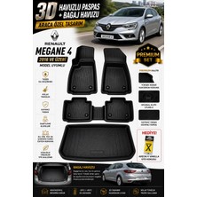 PINUKS Renault Megane 4 Hatcback 2017 Model Uyumlu 3D Araca Özel Havuzlu Paspas+Bagaj Havuzu Birebir Uyum-Hediyeli
