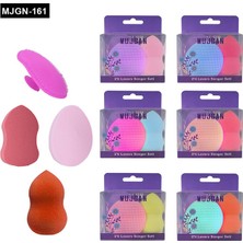 Renas Store 3+1 Parça Renkli Makyaj Sünger Silikon Fırça Seti