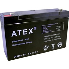 Renas Store Atex AX-6V 12 Ah 151X50X94MM Kuru Akü