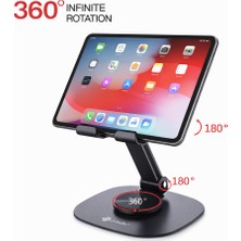 ELİPS Metal Telefon ve Tablet Standı 360° Döner Ayarlanabilir Masaüstü Tutucu