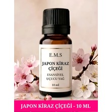 Ems E.M.S JAPON KİRAZ ÇİÇEĞİ Esansiyel Uçucu Yağ Buhurdanlık Yağı Difüzör Esansı Oda Kokusu Esansı Mum Esansı 10 Ml.