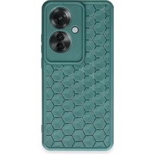 Uravas Store Oppo Reno 11F Kılıf Petek Silikon Kapak - Koyu Yeşil