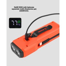 Renas Store 600 Lümen Bisiklet Ön Işık Powerbankli Çakar Cob LED