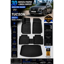 PINUKS Hyundai Tucson 2022 Model Uyumlu 3D Araca Özel Havuzlu Paspas+Bagaj Havuzu Birebir Uyum-Hediyeli