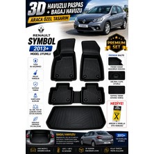 PINUKS Renault Symbol 2023 Model Uyumlu 3D Araca Özel Havuzlu Paspas+Bagaj Havuzu Birebir Uyum-Hediyeli