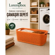 Lorempbox 45 Lt Örgü Desenli Çamaşır Sepeti Turuncu