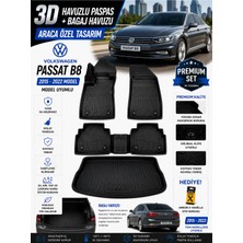 Solveks Volkswagen Passat B8 2020 Model Uyumlu 3D Araca Özel Havuzlu Paspas+Bagaj Havuzu Birebir Uyum-Hediyeli