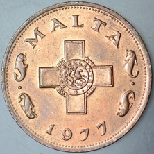 Banknoting Malta 1 Cent 1977 Az Çıkar. 26 Mm. Çilaltı.