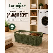 Lorempbox 45 Lt Örgü Desenli Çamaşır Sepeti Yeşil