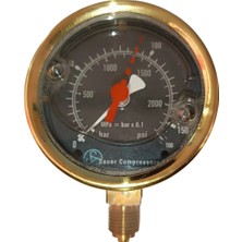 Mucize Sauer Compressors Marka Pirinç Gövdeli Manometre