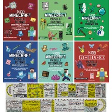 Beta Kids Minecraft - Roblox Piksel Boyama Kitapları 6'lı Set + Özel Cetvel