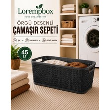 Lorempbox 45 Lt Örgü Desenli Çamaşır Sepeti Antrasit