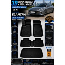 Solveks Hyundai Elantra 2020 ve Üzeri Model Uyumlu 3D Araca Özel Havuzlu Paspas+Bagaj Havuzu Birebir Uyum-Hediyeli