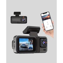 Renas Store 3 Kameralı Araç Dvr 1080P Ön + Hd Arka + Iç Kamera Döngü Kayıt 2’’ Ekran