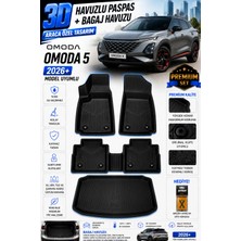 PINUKS Omoda Omoda 5 2026+ Model Uyumlu 3D Araca Özel Havuzlu Paspas+Bagaj Havuzu Birebir Uyum-Hediyeli