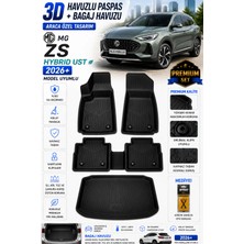 PINUKS Mg Zs Hybrıd Ust 2026+ Model Uyumlu 3D Araca Özel Havuzlu Paspas+Bagaj Havuzu Birebir Uyum-Hediyeli