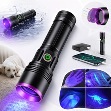 Renas Store 365NM Uv Siyah Işık El Feneri – 20W Güçlü Led, Type-C Şarjlı, IP65 Dayanıklı Gövde