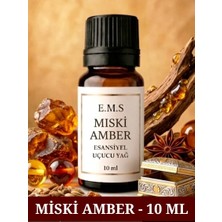 Ems E.M.S MİSKİ AMBER  Esansiyel Uçucu Yağ Buhurdanlık Yağı Difüzör Esansı Oda Kokusu Esansı MUM ESANSI 10 ML.