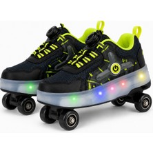 Helinaria Işıklı Patenli Çocuk Ayakkabısı 4 Tekerlekli LED Sneaker Kız Erkek Günlük Spor Ayakkabı – 3 Hediyeli