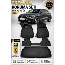 Solveks Audi A3 Hb Üst 2025 Model Uyumlu 3D Araca Özel Havuzlu Paspas+Bagaj Havuzu Birebir Uyum-Hediyeli