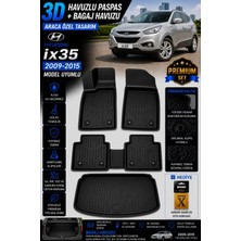 Solveks Hyundai İX35 2009+2015 Model Uyumlu 3D Araca Özel Havuzlu Paspas+Bagaj Havuzu Birebir Uyum-Hediyeli
