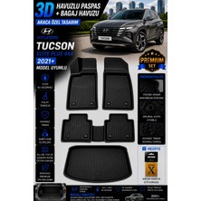 Solveks Hyundai Tucson Elite Plus 4x4 2023 Model Uyumlu 3D Araca Özel Havuzlu Paspas+Bagaj Havuzu Birebir Uyum-Hediyeli