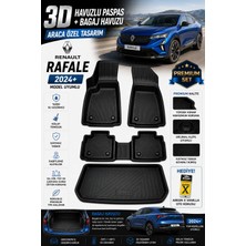 Solveks Renault Rafale 2024 Model Uyumlu 3D Araca Özel Havuzlu Paspas+Bagaj Havuzu Birebir Uyum-Hediyeli