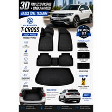 Solveks Volkswagen T-Cross 2024 Model Uyumlu 3D Araca Özel Havuzlu Paspas+Bagaj Havuzu Birebir Uyum-Hediyeli