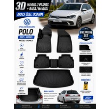Solveks Volkswagen Polo 2024 Model Uyumlu 3D Araca Özel Havuzlu Paspas+Bagaj Havuzu Birebir Uyum-Hediyeli