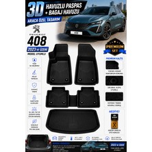 Solveks Peugeot 408 2023 Model Uyumlu 3D Araca Özel Havuzlu Paspas+Bagaj Havuzu Birebir Uyum-Hediyeli