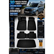 Solveks Ford Courier 2025 Model Uyumlu 3D Araca Özel Havuzlu Paspas+Bagaj Havuzu Birebir Uyum-Hediyeli