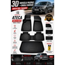 Solveks Seat Ateca 2025 Model Uyumlu 3D Araca Özel Havuzlu Paspas+Bagaj Havuzu Birebir Uyum-Hediyeli