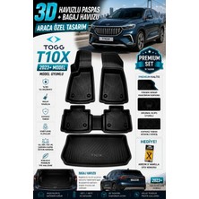 Solveks Togg T10X 2023+ Model Uyumlu 3D Araca Özel Havuzlu Paspas+Bagaj Havuzu Birebir Uyum-Hediyeli