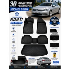 Solveks Volkswagen Passat B7 2012 Model Uyumlu 3D Araca Özel Havuzlu Paspas+Bagaj Havuzu Birebir Uyum-Hediyeli