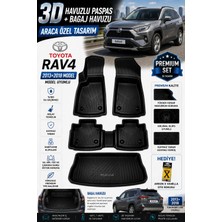 Solveks Toyota Rav4 2018 Model Uyumlu 3D Araca Özel Havuzlu Paspas+Bagaj Havuzu Birebir Uyum-Hediyeli