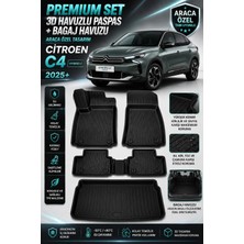 Solveks Citroen C4 Hybrıd Alt 2025+ Model Uyumlu 3D Araca Özel Havuzlu Paspas+Bagaj Havuzu Birebir Uyum-Hediyeli