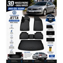 Solveks Volkswagen Jetta 2017 Model Uyumlu 3D Araca Özel Havuzlu Paspas+Bagaj Havuzu Birebir Uyum-Hediyeli