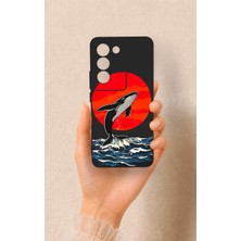 Vip Case Honor Magic 7 Lite 5g Uyumlu Kırmızı Güneş Balina Desenli Silikon Kılıf
