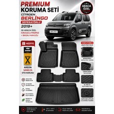 PINUKS Citroen Berlingo Seperatörlü 2023 Model Uyumlu 3D Araca Özel Havuzlu Paspas+Bagaj Havuzu Birebir Uyum-Hediyeli