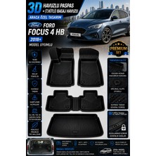 PINUKS Ford Focus 4 Hb (T.kitli) 2025 Model Uyumlu 3D Araca Özel Havuzlu Paspas+Bagaj Havuzu Birebir Uyum-Hediyeli