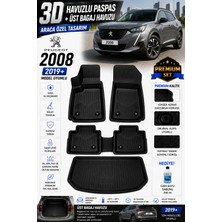 PINUKS Peugeot 2008 Üst 2022 Model Uyumlu 3D Araca Özel Havuzlu Paspas+Bagaj Havuzu Birebir Uyum-Hediyeli