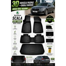 PINUKS Skoda Scala 2020 Model Uyumlu 3D Araca Özel Havuzlu Paspas+Bagaj Havuzu Birebir Uyum-Hediyeli