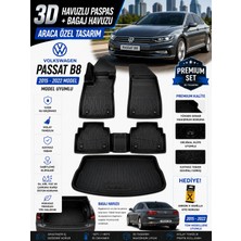 PINUKS Volkswagen Passat B8 2021 Model Uyumlu 3D Araca Özel Havuzlu Paspas+Bagaj Havuzu Birebir Uyum-Hediyeli