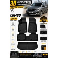 PINUKS Opel Combo Seperatörlü 2021 Model Uyumlu 3D Araca Özel Havuzlu Paspas+Bagaj Havuzu Birebir Uyum-Hediyeli