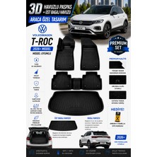 PINUKS Volswagen T-Roc 2026+ Model Uyumlu 3D Araca Özel Havuzlu Paspas+Ust Bagaj Havuzu Birebir Uyum-Hediyeli