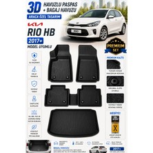 PINUKS Kia Rio Hb 2020 Model Uyumlu 3D Araca Özel Havuzlu Paspas+Bagaj Havuzu Birebir Uyum-Hediyeli