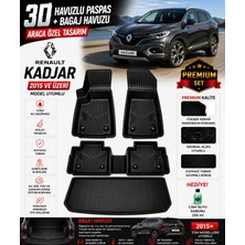 PINUKS Renault Kadjar 2020 Model Uyumlu 3D Araca Özel Havuzlu Paspas+Bagaj Havuzu Birebir Uyum-Hediyeli