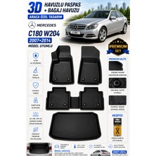 PINUKS Mercedes C180 W204 2011 Model Uyumlu 3D Araca Özel Havuzlu Paspas+Bagaj Havuzu Birebir Uyum-Hediyeli